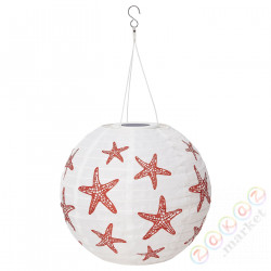 ⭐SOLVINDEN⭐Подвесной светильник na energię słon. LED, за пределами мяч/красный звезда, 30 cm⭐ИКЕА-80513949