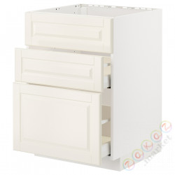 ⭐METOD / MAXIMERA⭐Постоянный шкаф/капюшон zint. с ящиками, белый/Bodbyn сливочный, 60x60 cm⭐ИКЕА-29477600