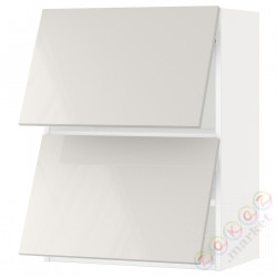 ⭐METOD⭐Горизонтальный шкаф 2 Drzв и открытое касание, белый/Ringhult светло-серый, 60x80 cm⭐ИКЕА-09394502