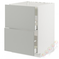 ⭐METOD / MAXIMERA⭐Постоянный шкаф/капюшон zint. с ящиками, белый/Havstorp светло-серый, 60x60 cm⭐ИКЕА-49538594