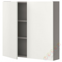 ⭐ENHET⭐настенный шкаф 2 полки/дверь, Серый/белый, 80x17x75 cm⭐ИКЕА-69323682