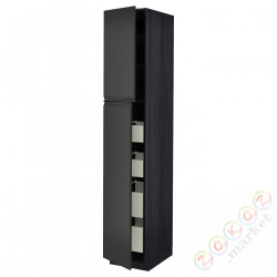 ⭐METOD / MAXIMERA⭐Шкаф, высота 2дверь/4лопата, черный/Upplöv матантрацит, 40x60x220 cm⭐ИКЕА-79495480