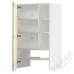 ⭐METOD⭐Шкаф okaнадa сполка/Drzс упражнениями, белый/Voxtorpглянцевый светло-бежевый, 60x100 cm⭐ИКЕА-49504235