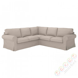 ⭐EKTORP⭐4-местный угловой диван, Totebo светло-бежевый⭐ИКЕА-69319958