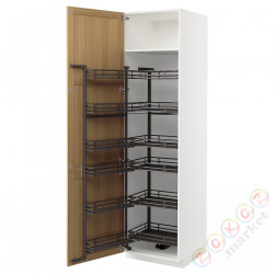 ⭐METOD⭐Высокий шкаф с wysuwaną spiżarką, белый/Forsbacka дуб, 60x60x220 cm⭐ИКЕА-29509451