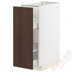 ⭐METOD / MAXIMERA⭐Кабинет ул./wysuwане wyposażenт.е.доб, белый/Sinarp коричневый, 30x60 cm⭐ИКЕА-99404101