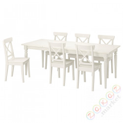 ⭐INGATORP / INGOLF⭐Таблица и 6 стулья, белый/белый, 155/215 cm⭐ИКЕА-19296884