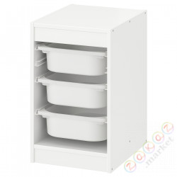 ⭐TROFAST⭐Книжный шкаф с контейнерами, белый/белый, 34x44x56 cm⭐ИКЕА-79480450