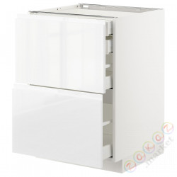 ⭐METOD / MAXIMERA⭐Sсstj 2fr/2n/śr/в шу, белый/Блеск Voxtorp/белый, 60x60 cm⭐ИКЕА-49254298