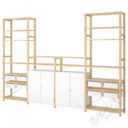 ⭐IVAR⭐4 разделы/полки/Тишеfka, сосна/белый, 344x30x226 cm⭐ИКЕА-79403838