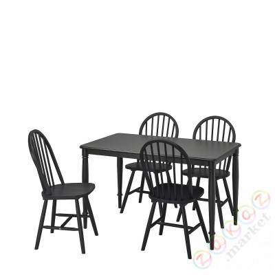 ⭐DANDERYD / SKOGSTA⭐Таблица и 4 стулья, черный/черный, 130 cm⭐ИКЕА-19544290
