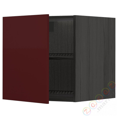 ⭐METOD⭐Верх для холодильника/морозильная камера, черный калларп/темно-красно-коричневый блеск, 60x60 cm⭐ИКЕА-99464147