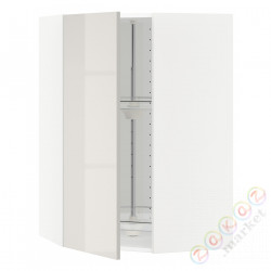 ⭐METOD⭐Шкаф навесной угловой с каруселью, белый/Ringhult светло-серый, 68x100 cm⭐ИКЕА-09142806