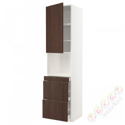 ⭐METOD / MAXIMERA⭐Обувь для микрокомбо дверь/3шу, белый/Sinarp коричневый, 60x60x240 cm⭐ИКЕА-19457018