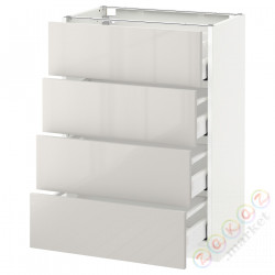 ⭐METOD / MAXIMERA⭐Бывший 4 пт/4шу, белый/Ringhult светло-серый, 60x37 cm⭐ИКЕА-49142418