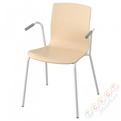 ⭐LAKTARE⭐Стул konferencyjne, березовый шпон/белый⭐ИКЕА-09503191