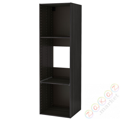⭐METOD⭐Высокий шкаф для холодильника/плиты, имитация черного дерева, 60x60x200 cm⭐ИКЕА-70213574