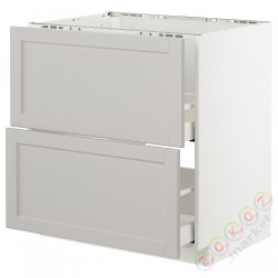 ⭐METOD / MAXIMERA⭐Стандартный злотый + 2 цифры/2шу, белый/Lerhyttan светло-серый, 80x60 cm⭐ИКЕА-79274351