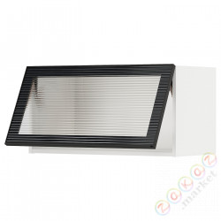 ⭐METOD⭐Шестой уровень/стакан дверь, белый/Hejsta антрацитowe ryflowане стакан, 80x40 cm⭐ИКЕА-59490676