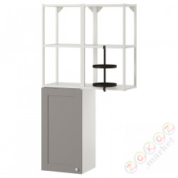 ⭐ENHET⭐Книжный шкаф, белый/серая рамка, 80x32x150 cm⭐ИКЕА-09480236