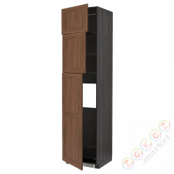 ⭐METOD⭐В ряду из 3 Drz, черныйEnköping/коричневый орех, 60x60x240 cm⭐ИКЕА-59476411