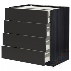 ⭐METOD / MAXIMERA⭐Sза stj 4fr/2n/3śr шу, черный/Nickebo матантрацит, 80x60 cm⭐ИКЕА-39499079