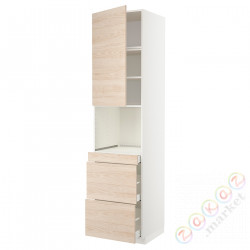 ⭐METOD / MAXIMERA⭐Обувь для микрокомбо дверь/3шу, белый/Askersund яркий узор ясеня, 60x60x240 cm⭐ИКЕА-39461284