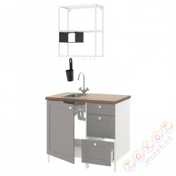 ⭐ENHET⭐Кухня, белый/серая рамка103x63.5x222 cm⭐ИКЕА-49336690