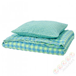 ⭐RAGBLOMMA⭐Poszwa na kołdrę i posвызовka, светло-зеленый/светло-синий, 150x200/50x60 cm⭐ИКЕА-50578051