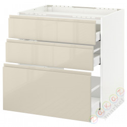 ⭐METOD / MAXIMERA⭐Старший полковник/3fr/3шу, белый/Voxtorpглянцевый светло-бежевый, 80x60 cm⭐ИКЕА-79143360