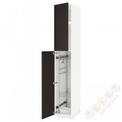 ⭐METOD⭐Высокий шкаф/домашний интерьер, белый/Кунгсбака антрацит, 40x60x240 cm⭐ИКЕА-79459378