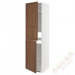 ⭐METOD⭐Шкаф, высокий лед/проживающий, белый Enköping/коричневый орех, 60x60x220 cm⭐ИКЕА-09475174