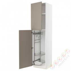 ⭐METOD⭐Высокий шкаф/домашний интерьер, белый/Upplöv матciemnoбежевый, 60x60x240 cm⭐ИКЕА-39491714