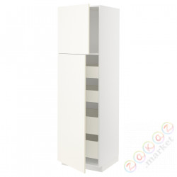 ⭐METOD / MAXIMERA⭐Шкаф, высота 2дверь/4лопата, белый/Vallstena белый, 60x60x200 cm⭐ИКЕА-29507428