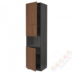 ⭐METOD⭐Ш x В ст микрофон 2Drz/половина, черныйEnköping/коричневый орех, 60x60x240 cm⭐ИКЕА-29476422