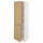 ⭐METOD⭐Высокий шкаф с полками/2Drz, белый/Voxtorpподражание. дуб, 60x60x200 cm⭐ИКЕА-19539104