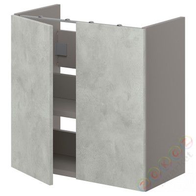 ⭐ENHET⭐Половина умывальника/дверь, Серый/имитация бетона, 60x32x60 cm⭐ИКЕА-19323627