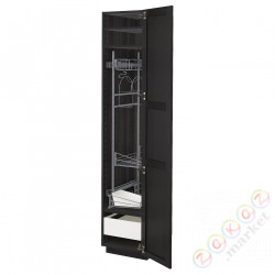 ⭐METOD / MAXIMERA⭐Высокий шкаф/домашний интерьер, черный/Lerhyttan черный морилка, 40x60x200 cm⭐ИКЕА-09370520