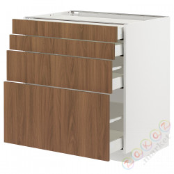 ⭐METOD / MAXIMERA⭐Sза st 4fr/4шу, белый/Tistorp подражаниеacja коричневыйowego орехa, 80x60 cm⭐ИКЕА-39519893