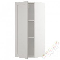 ⭐METOD⭐Навесной шкаф с полками, белый/Lerhyttan светло-серый, 40x100 cm⭐ИКЕА-89463351