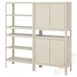 ⭐KOLBJORN⭐Книжный шкаф с 2 шкафы, бежевый, 161x37x161 cm⭐ИКЕА-59291634