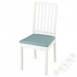 ⭐EKEDALEN⭐Стул, белый/Крючокebo светло-бирюзовый⭐ИКЕА-29429218