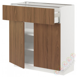 ⭐METOD / MAXIMERA⭐Затененный ящик/2 Drz, белый/Tistorp подражаниеacja коричневыйowego орехa, 80x37 cm⭐ИКЕА-99519606