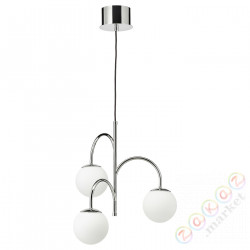 ⭐SIMRISHAMN⭐Подвесной светильник, 3-плечо, хром/опаловое белое стекло⭐ИКЕА-80407835