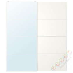 ⭐AULI / MEHAMN⭐Drzв и скольжение, белый зеркало/2ул. белая, 200x236 cm⭐ИКЕА-09560308