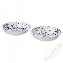 ⭐SILVERSIDA⭐Глубокая тарелка, шаблон/синий, 19 cm⭐ИКЕА-30565686