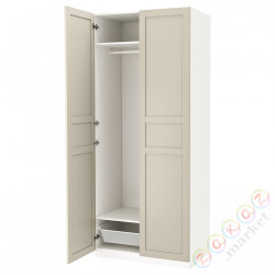 ⭐PAX / FLISBERGET⭐Гардероб, белый/светло-бежевый, 100x60x236 cm⭐ИКЕА-79480308