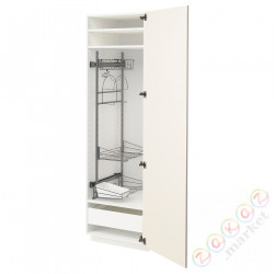 ⭐METOD / MAXIMERA⭐Высокий шкаф/домашний интерьер, белый/Bodbyn сливочный, 60x60x200 cm⭐ИКЕА-39359700