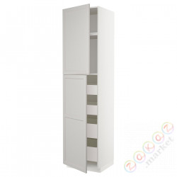 ⭐METOD / MAXIMERA⭐Шкаф, высота 2дверь/4лопата, белый/Lerhyttan светло-серый, 60x60x240 cm⭐ИКЕА-19462656