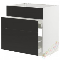 ⭐METOD / MAXIMERA⭐Форма L + 3F/2шу, белый/Nickebo матантрацит, 80x60 cm⭐ИКЕА-39497792